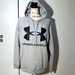 Under Armour- Womens Gray Soft Hoodie Black logo Sz.Small
